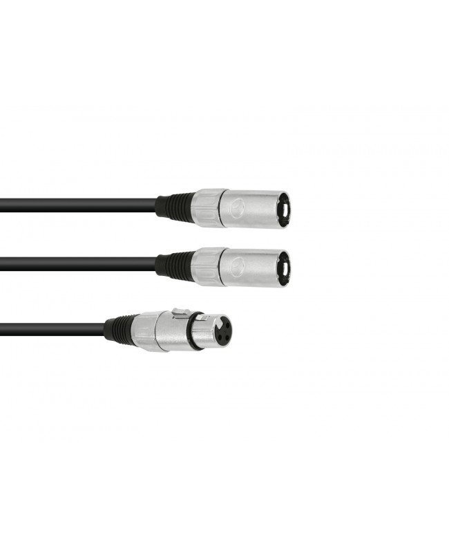 Omnitronic Adapter Cable XLR(F)/2xXLR(M) 1m bk