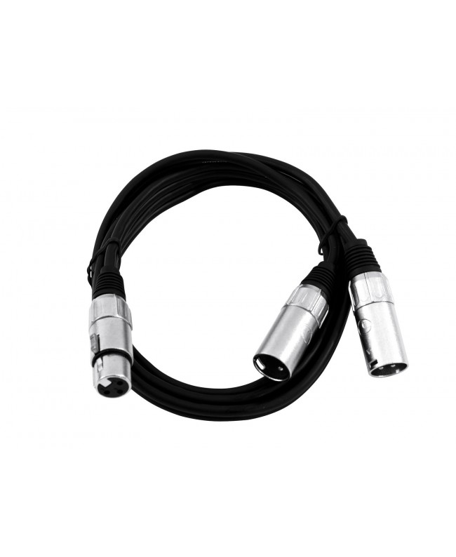 Omnitronic Adapter Cable XLR(F)/2xXLR(M) 1m bk