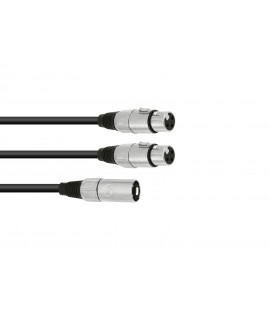 Omnitronic Adaptercable XLR(M)/2xXLR(F) 0.5m bk