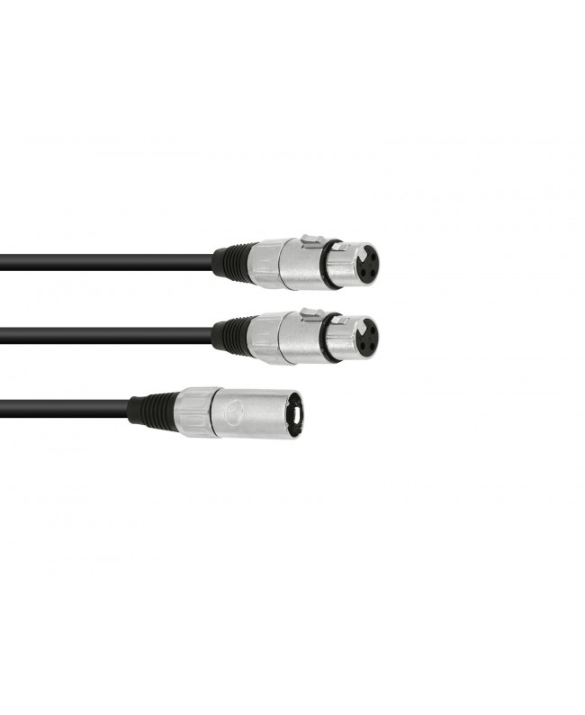 Omnitronic Adaptercable XLR(M)/2xXLR(F) 0.5m bk