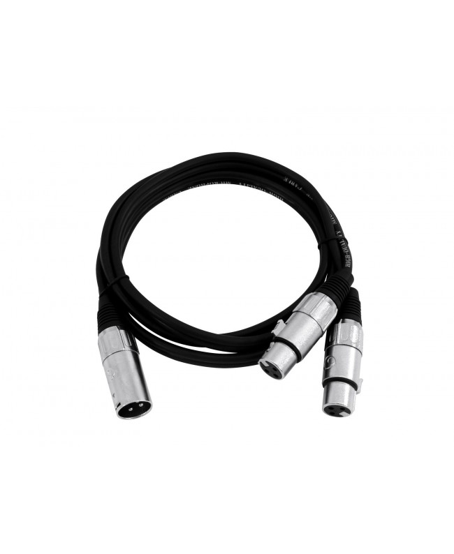Omnitronic Adapterkabel XLR(M)/2xXLR(F) 0,5m sw