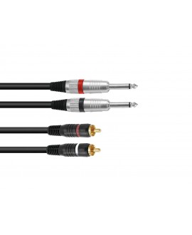 Omnitronic Adapter Cable 2xJack/2xRCA 1.5m bk