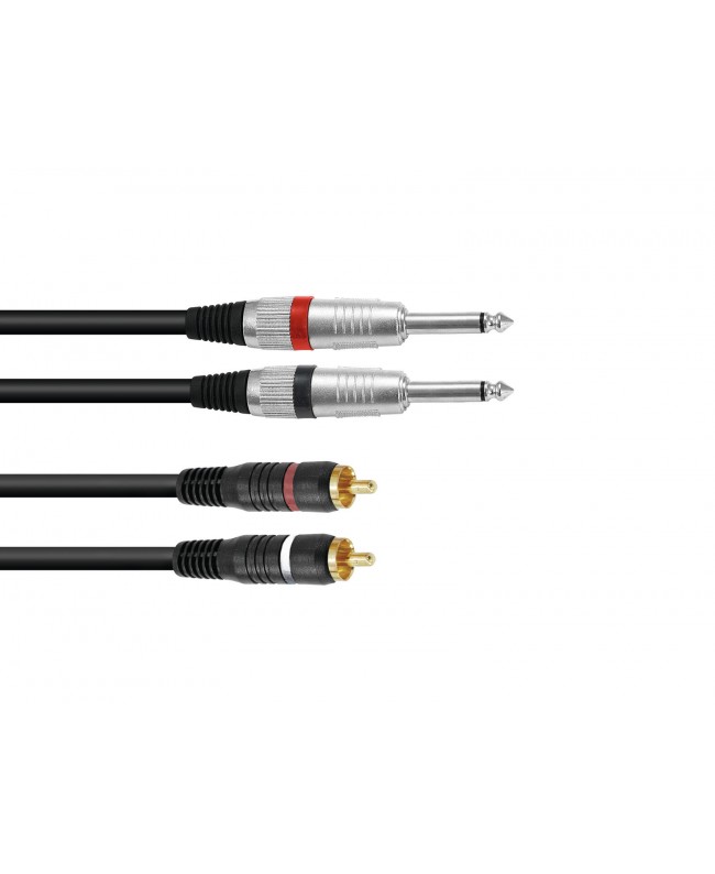 Omnitronic Adapter Cable 2xJack/2xRCA 1.5m bk Cavi sbilanciati
