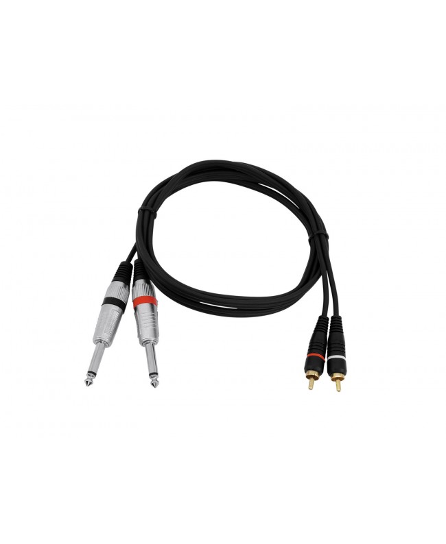 Omnitronic Adapter Cable 2xJack/2xRCA 1.5m bk Cavi sbilanciati