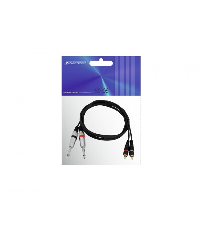 Omnitronic Adapter Cable 2xJack/2xRCA 1.5m bk Cavi sbilanciati
