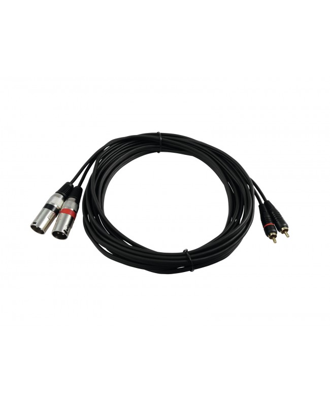 Omnitronic Adapter Cable 2xXLR(M)/2xRCA 6m bk Cavi sbilanciati