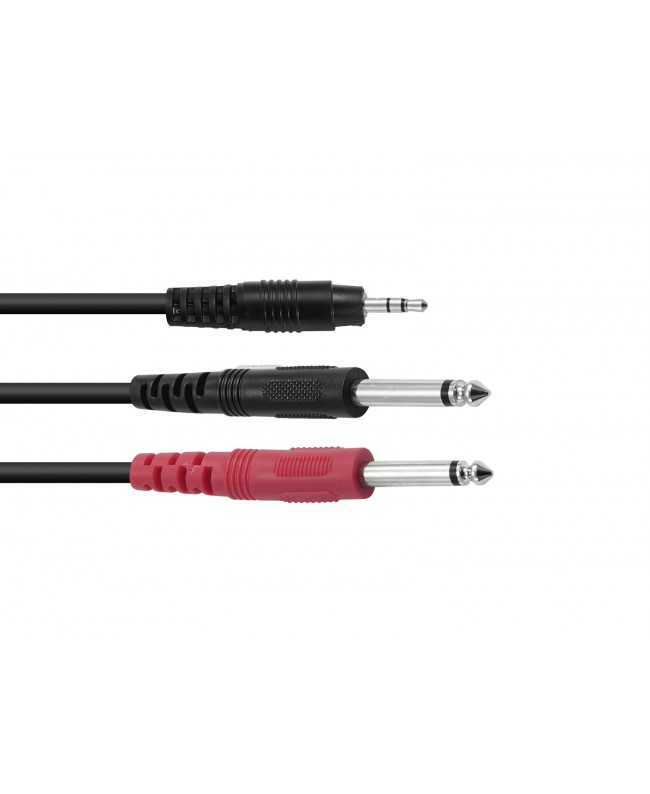 Omnitronic Adapter Cable 3.5 Jack/2xJack ECO 3m bk
