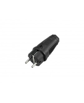 Pc Electric Safety Plug Rubber bk SCHUKO Cable Connectors