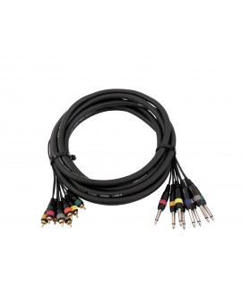 Omnitronic Snake cable 8xRCA/8xJack mono 15m Unbalanced Cables