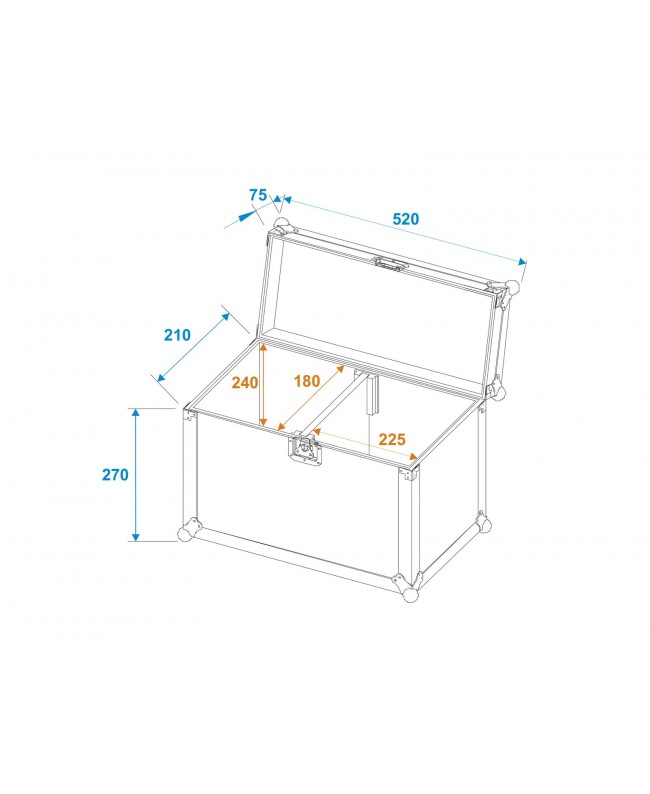Roadinger Flightcase 2x LED PFE-50 3000K Profile Spot