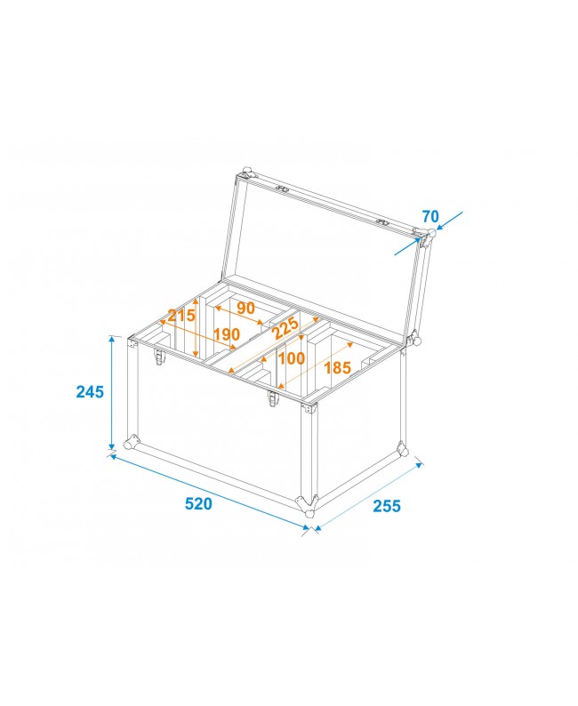 Roadinger Flightcase 2x LED TMH-17 Cases for moving lights