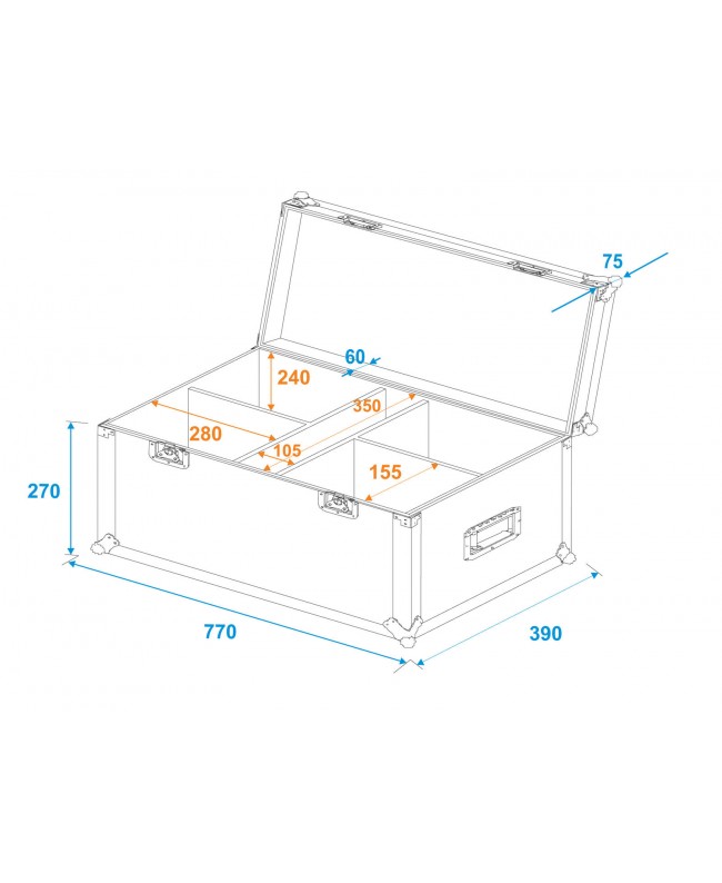 Roadinger Flightcase 4x LED CBB-2WW/CW Fairlight