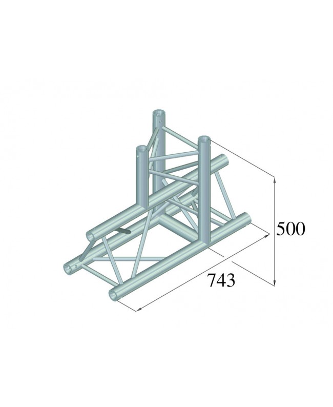Alutruss TRILOCK 6082AT-37 3-way T-Piece Pro-30 a sezione triangolare