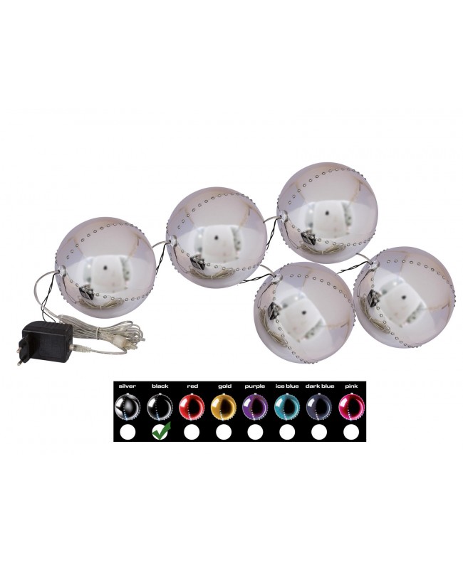 Europalms LED Snowball 8cm, black 5x