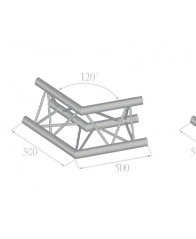 Alutruss TRILOCK 6082AC-22 2-way Corner 120° Pro-30 a sezione triangolare