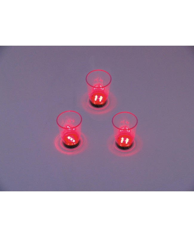 Europalms LED-Glas 2cl mit Würfelspiel, rot, 3x