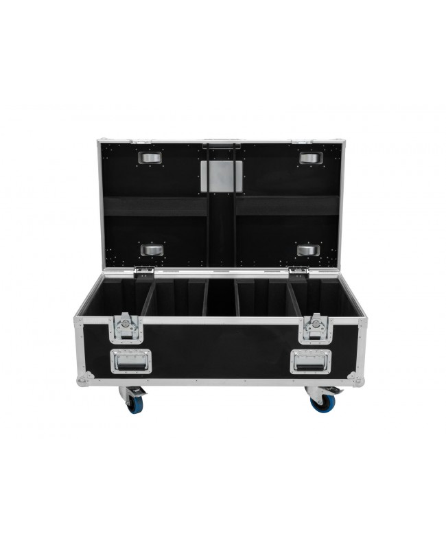 Roadinger Flightcase HIGHLINE 4x Multiflood Pro IP SMD RGBW Strobe/Wash MK2, with wheels Custodie per proiettori