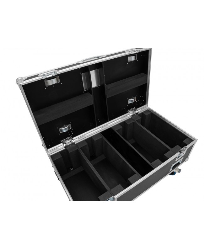 Roadinger Flightcase HIGHLINE 4x Multiflood Pro IP SMD RGBW Strobe/Wash MK2, with wheels Custodie per proiettori