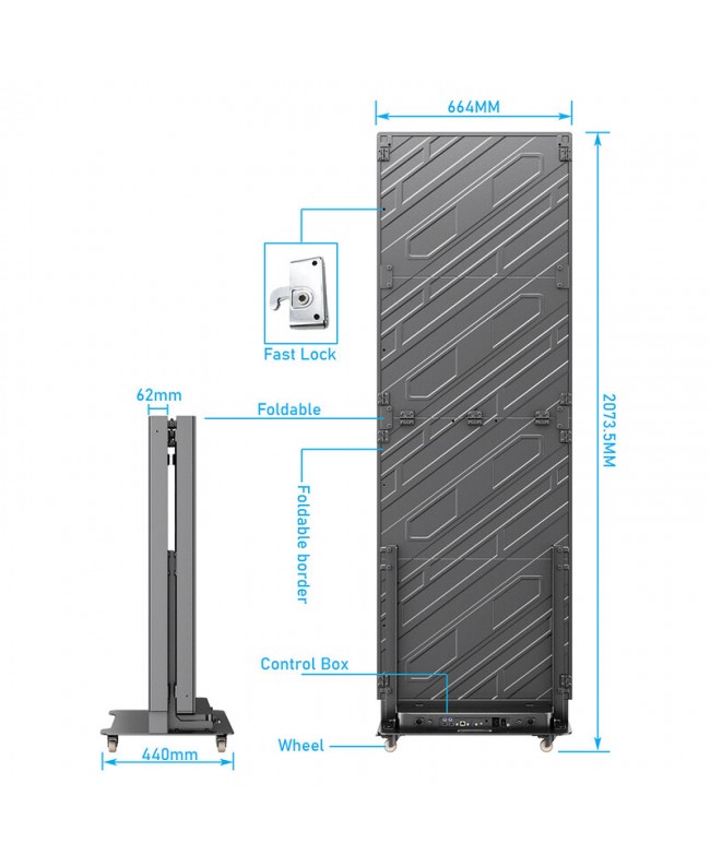 EGO Display P2.5 n°2 Foldable Pixel Totem - Indoor in flight Indoor LED Walls