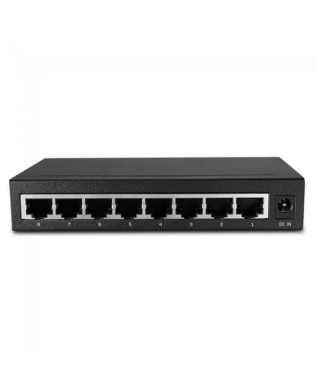 LINDY 25045 Switch Gigabit Ethernet da tavolo, 8 porte Switch AV