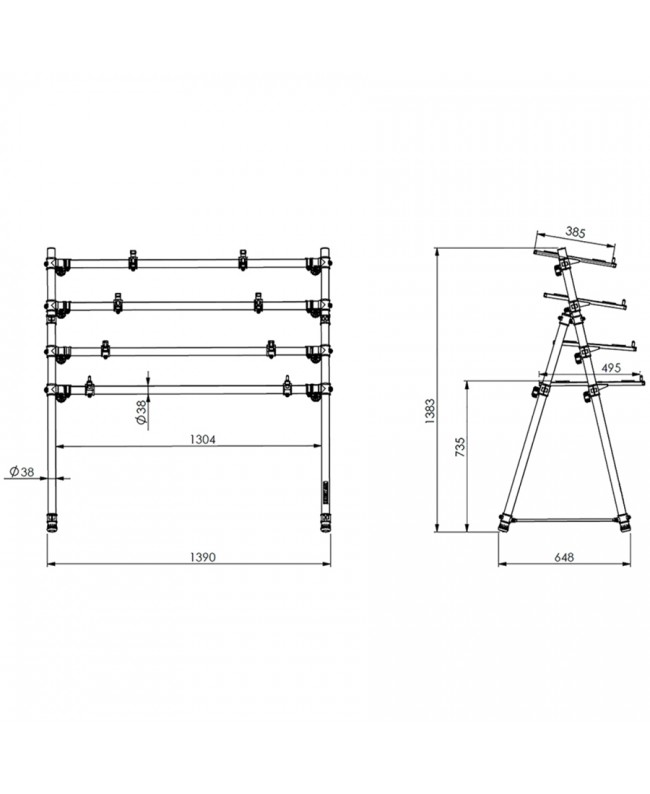 Quik Lok MKS4 Supporto per 4 tastiere
