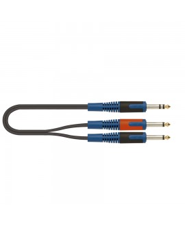 Quik Lok RKSA/100-1 Jack TRS Stereo 6.3 / 2x Jack TS Mono 6.3 1 mt