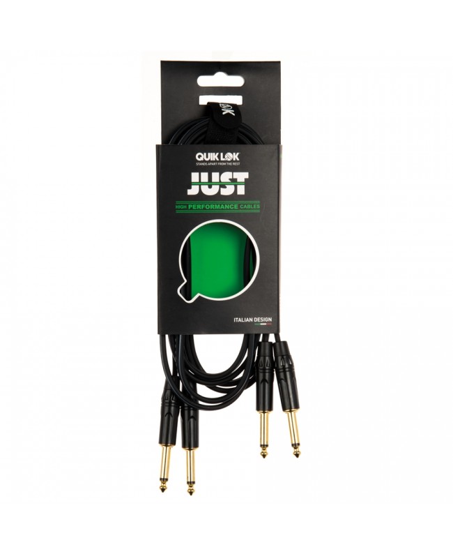 Quik Lok JUST/KEY-3 Cavo 2x Jack 6.3 TS Mono / 2x Jack 6.3 TS Mono 3 mt
