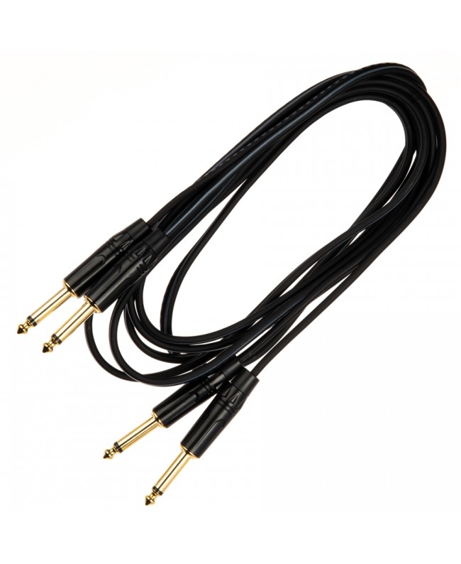 Quik Lok JUST/KEY-4.5 Cable: 2x 6.3 TS Mono Jacks / 2x 6.3 TS Mono Jacks, 4.5 meters