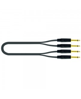 Quik Lok JUST/KEY-6 Cavo 2x Jack 6.3 TS Mono / 2x Jack 6.3 TS Mono 6 mt