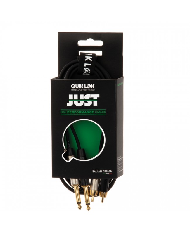 Quik Lok JUST/2RCA2J-5 Cavo 2x Jack 6.3 TS Mono / 2x Spina Phono RCA 5 mt