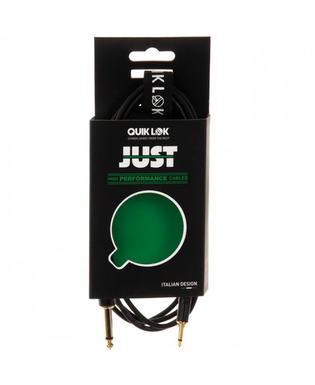 Quik Lok JUST/JM35JM-2 3.5 TS Mono Minijack to 6.3 TS Mono Jack Cable, 2 meters