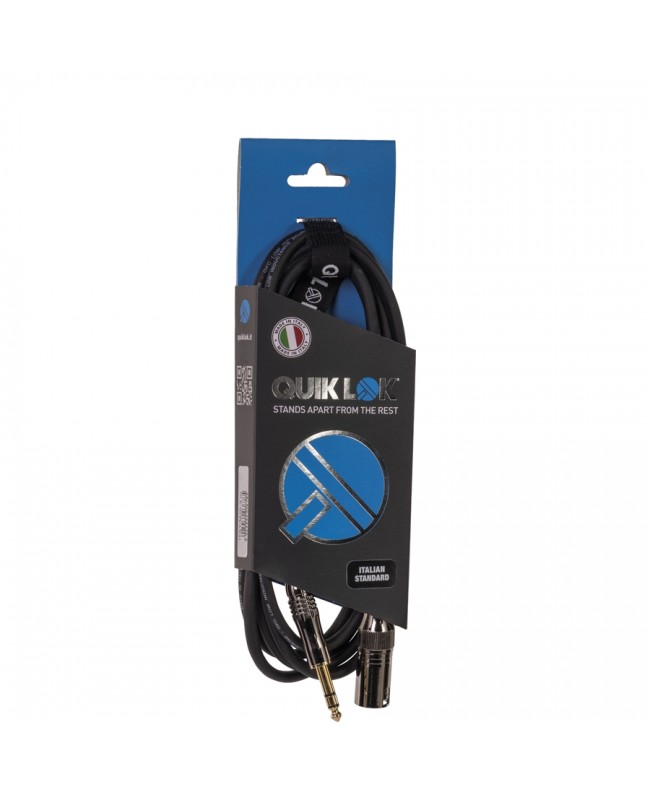 Quik Lok ITST/MJS-5 Kabel: Cannon-XLR-Stecker / 6,3-mm-TRS-Stereo-Klinkenstecker, 5 m