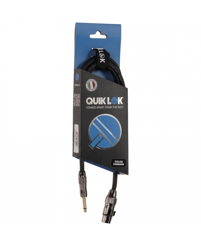 Quik Lok ITST/FJM-3 Kabel: Cannon-XLR-Buchse / 6,3-mm-TS-Mono-Klinkenstecker, 3 m
