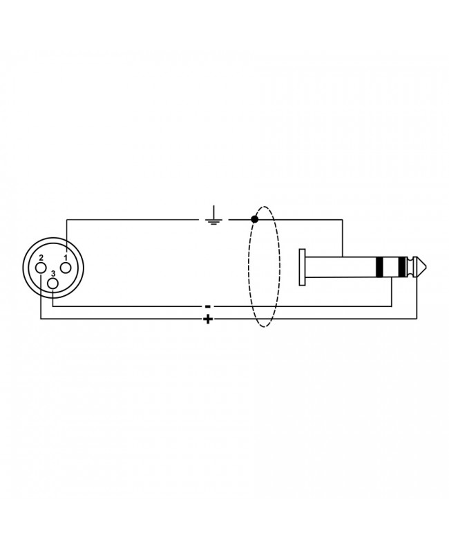 Quik Lok ITST/FJS-1 Kabel: Cannon-XLR-Buchse / 6,3-mm-TRS-Stereo-Stecker, 1 m