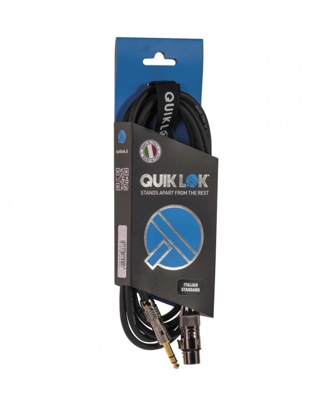 Quik Lok ITST/FJS-3 Kabel: Cannon-XLR-Buchse / 6,3-mm-TRS-Stereo-Stecker, 3 m