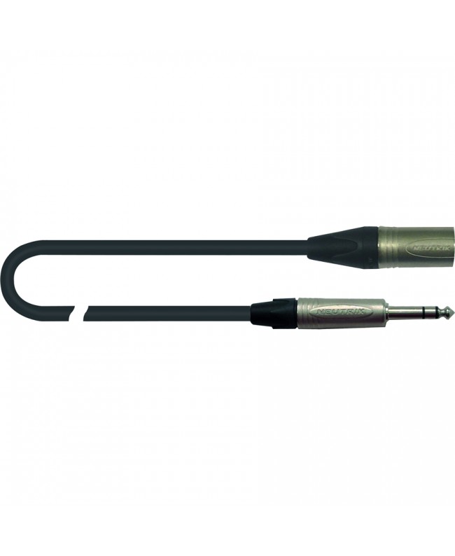 Quik Lok ITTOP/MJS-1 Cannon XLR Male to 6.3 TRS Stereo Jack Cable, 1 meter