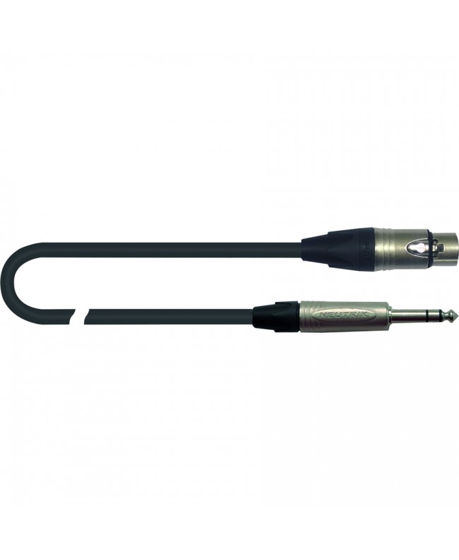 Quik Lok ITTOP/FJS-1 Cannon XLR Female to 6.3 TRS Stereo Jack Cable, 1 meter