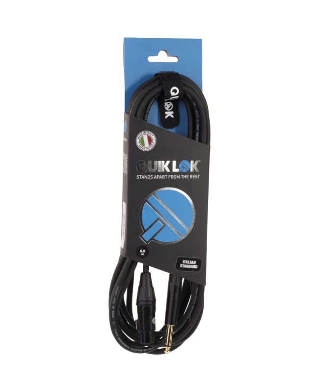 Quik Lok ITST/FJM-2 B Kabel: Cannon-XLR-Buchse / 6,3-mm-TS-Mono-Klinkenstecker, 2 m