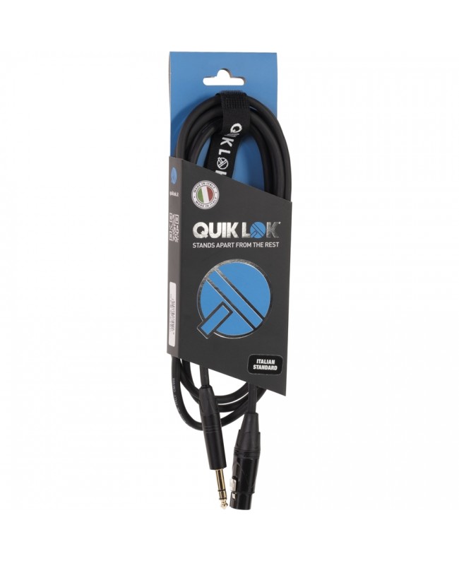 Quik Lok ITST/FJS-3 B Kabel: Cannon-XLR-Buchse / 6,3-mm-TRS-Stereo-Stecker, 3 m