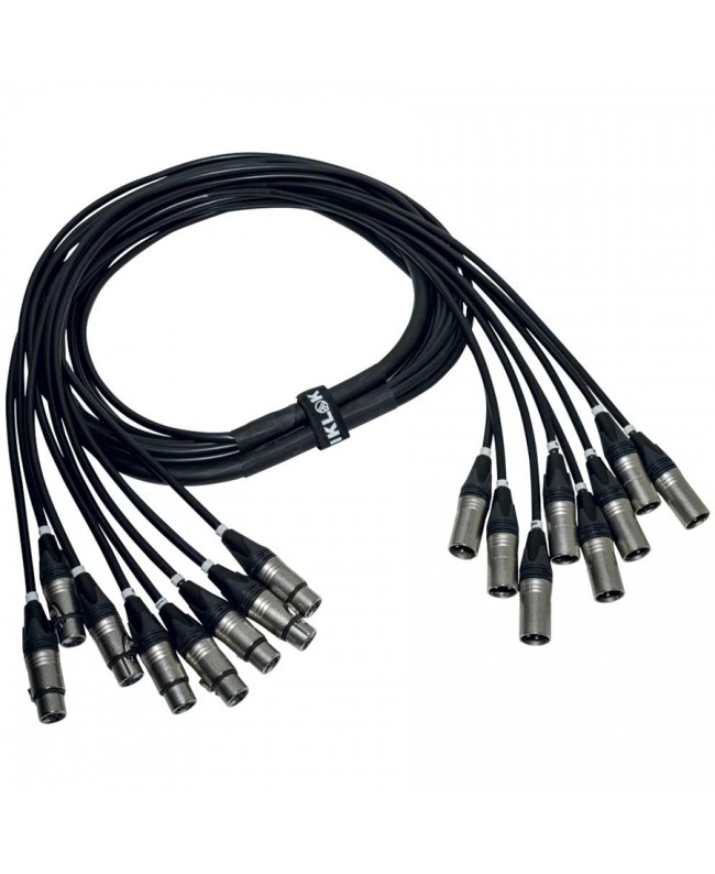 Quik Lok ITPRO/8MF-10 8-Channel Cannon XLR Male/Female Cable, 10 meters