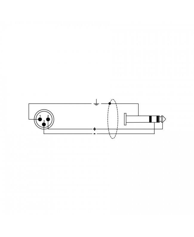 Quik Lok ITTOP/MJS-0,3 Kabel: Cannon-XLR-Stecker / 6,3-mm-TRS-Stereo-Klinkenstecker, 0,3 m