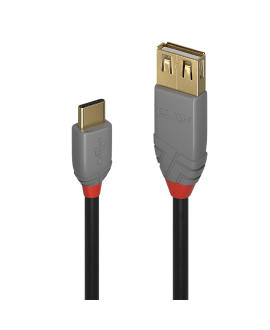 LINDY Anthra Line USB 2.0-Adapterkabel Typ C auf A, 0,15 m