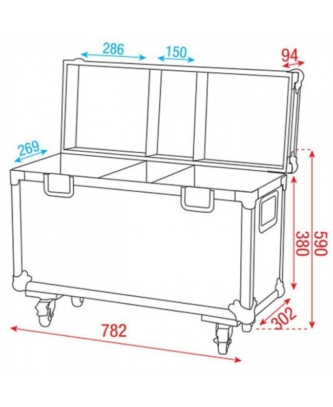 Showtec Case für 2 x Phantom 25 / 50 / 65 Flight Cases