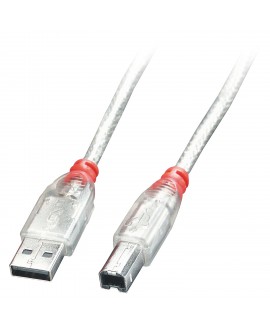 LINDY USB 2.0-Kabel Typ A auf B, transparent, 0,5 m