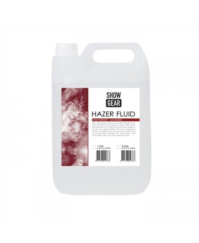 Showgear Hazer Fluid Oil Based 5L Fog Liquids