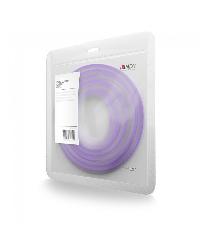 LINDY Cat. 6 U/UTP Network Cable, Purple, 20 m