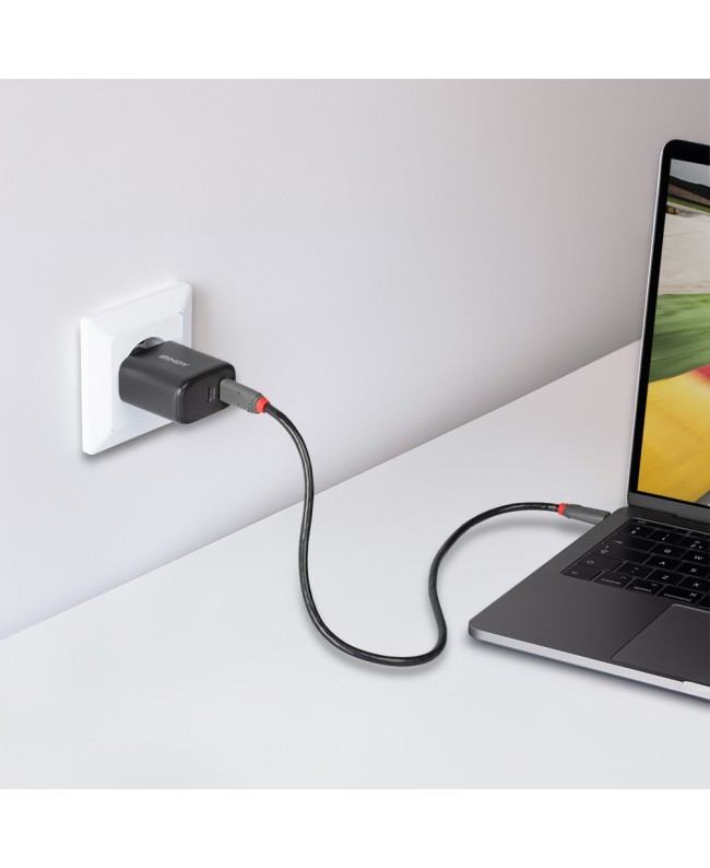 LINDY GaN Power Adapter with 2 USB Type-C Ports, 65W