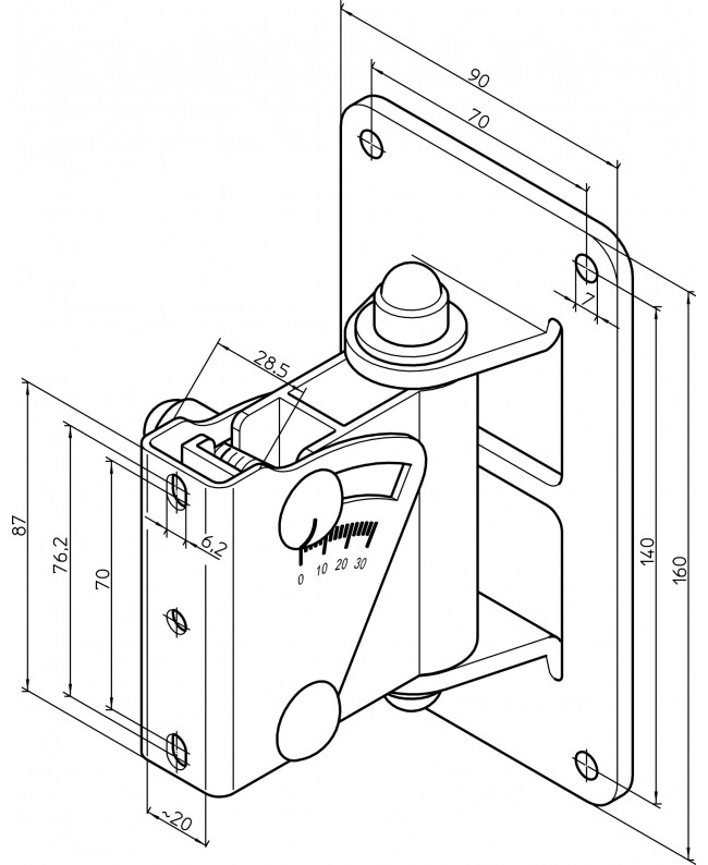 K&M 24471 Boxenwandhalter - schwarz Wandhalterungen