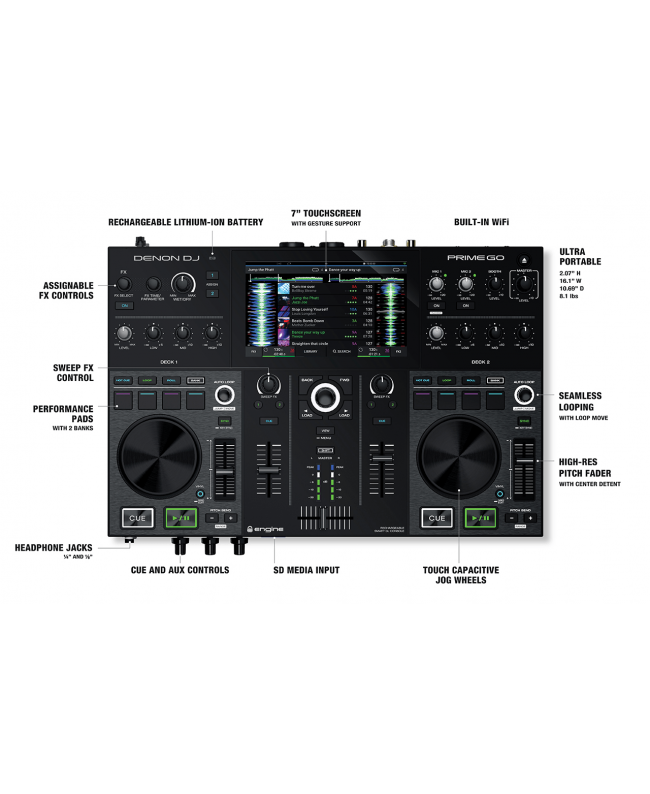 DENON DJ PRIME GO All-in-One DJ Systems