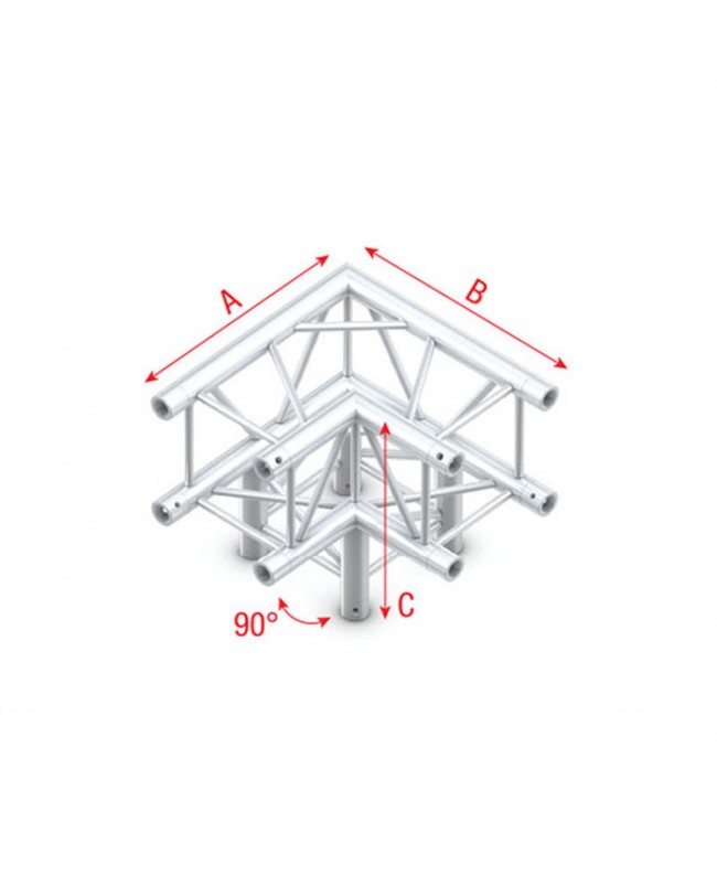 Milos Pro-30 Square G Truss - Corner 3-way Pro-30 a sezione quadra